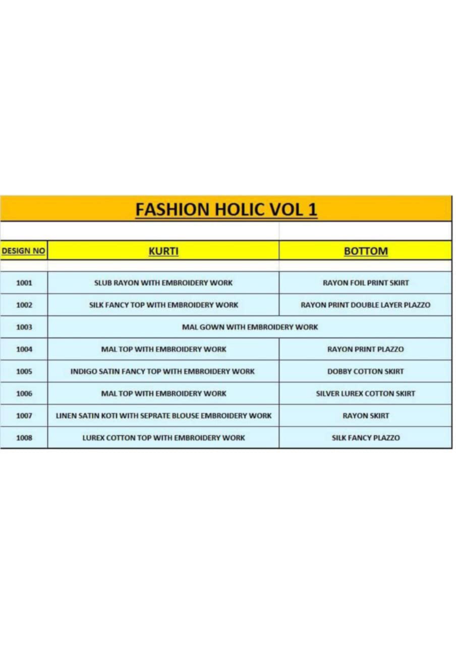 Fashion Holic Vol-1 Reva Silk Kurtis Catalogue Fashion Holic Vol-1 Reva Silk Kurtis Catalogue
